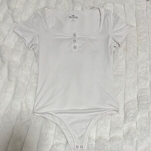 Hollister Ivory Buttoned Bodysuit